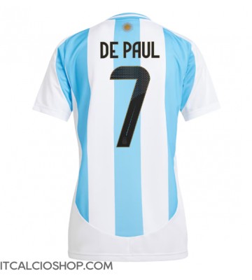 Argentina Rodrigo De Paul #7 Prima Maglia Femmina Copa America 2024 Manica Corta